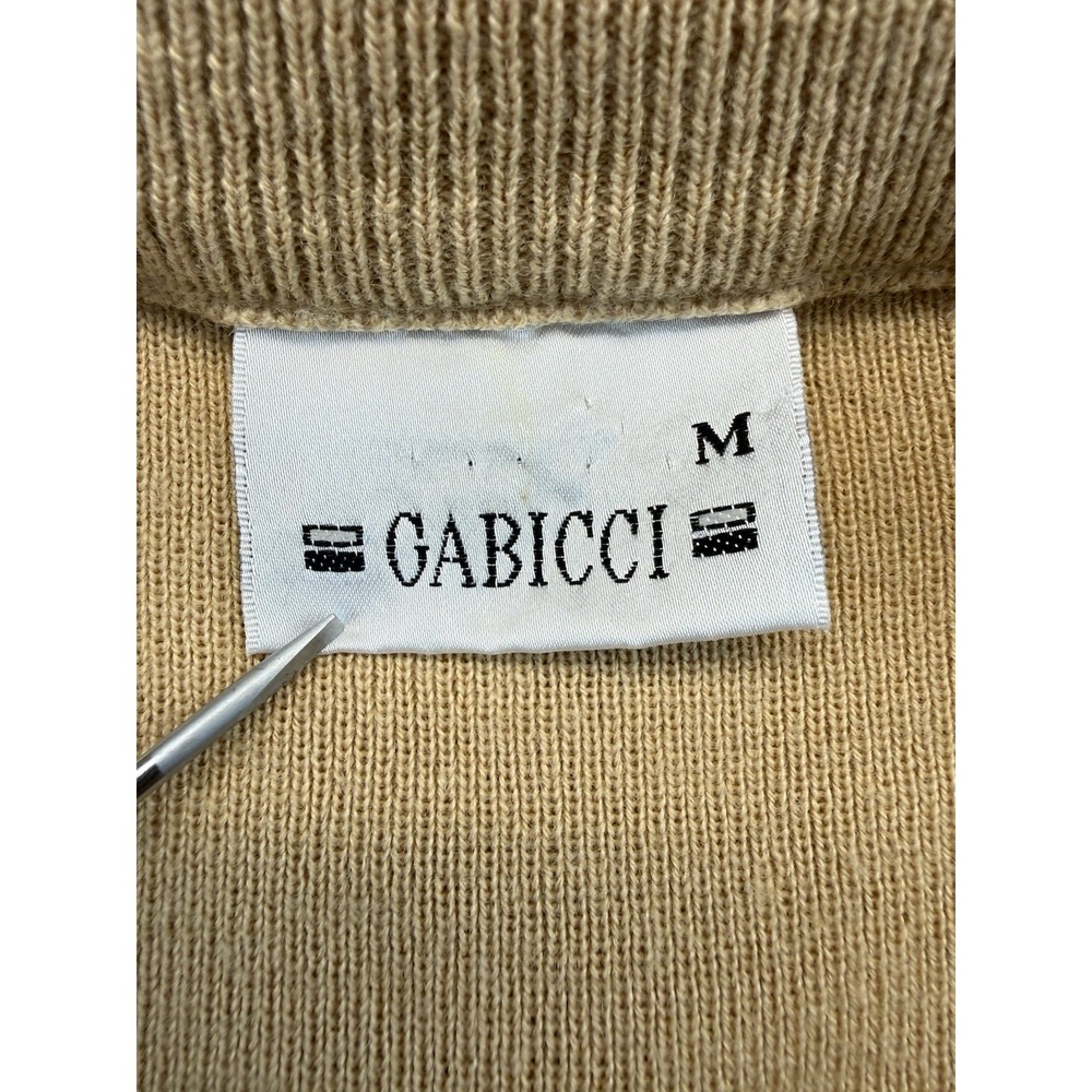 Vintage Gabicci Men's M Camel Sweater Vest V Neck Wool Knit Made Korea Logo - Picture 2 of 10